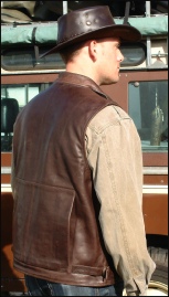 Brown Fieldsports Waistcoat rear "game" pocket