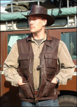 Brown Fieldsports Waistcoat hands in pockets